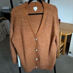 Long cardigan in beautiful burnt orange